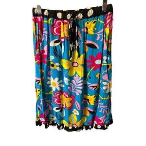Vintage Y2K Vanity Colorful Whimsical Knee Length Skirt Sz S Pockets